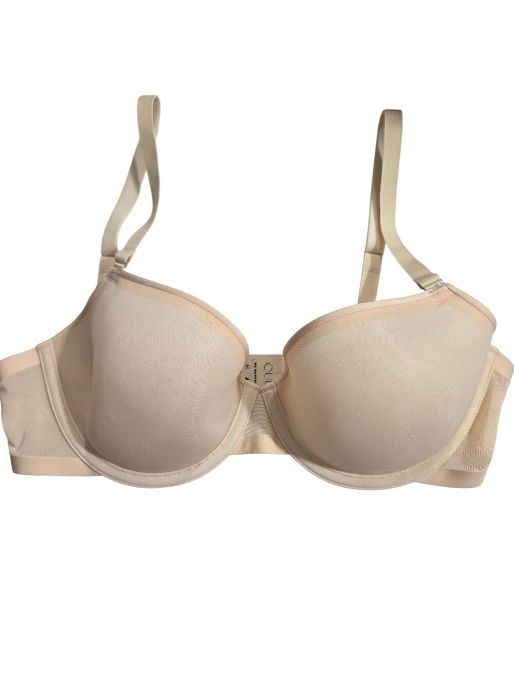Cuup Demi T-Shirt Bra 34D Sand Beige Tan Cream Underwire Unlined